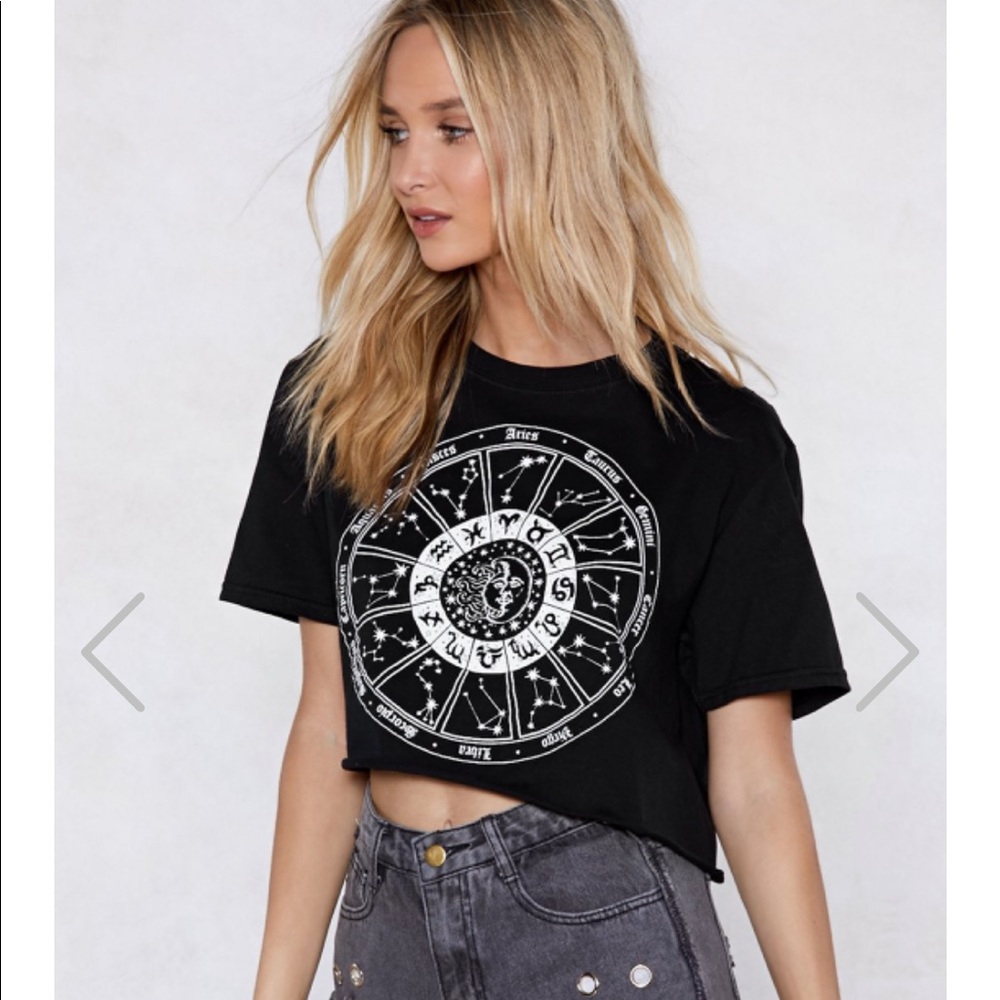50% off through Friday! Nastygal crop zodiac Top
